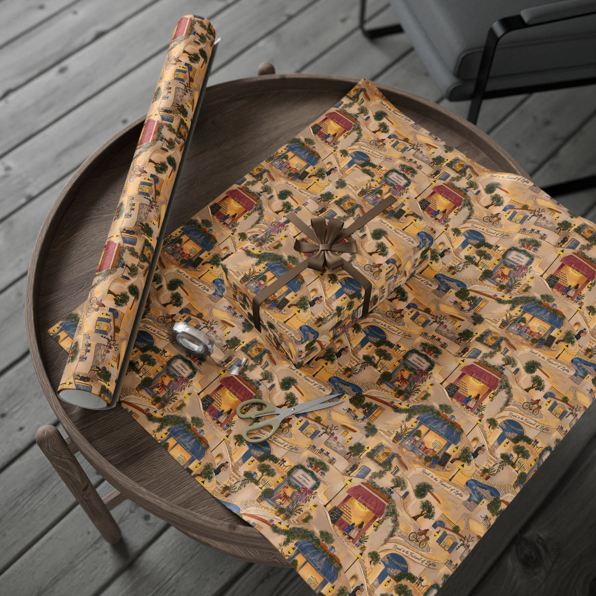 Hanukkah in Italy | Storytelling Hanukkah Wrapping Paper