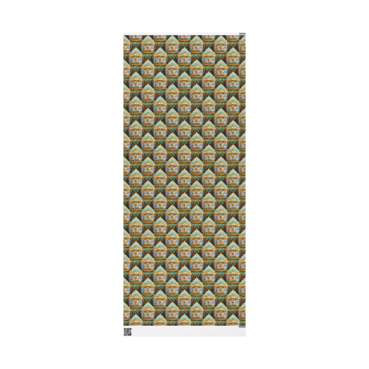 Victorian Carousel Gift Wrap, Painted Vintage Carousel Patterned Wrapping Paper