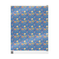 Tropical Floral Blue Gift Wrap, Hand-Painted Flowers & Petals Wrapping Paper
