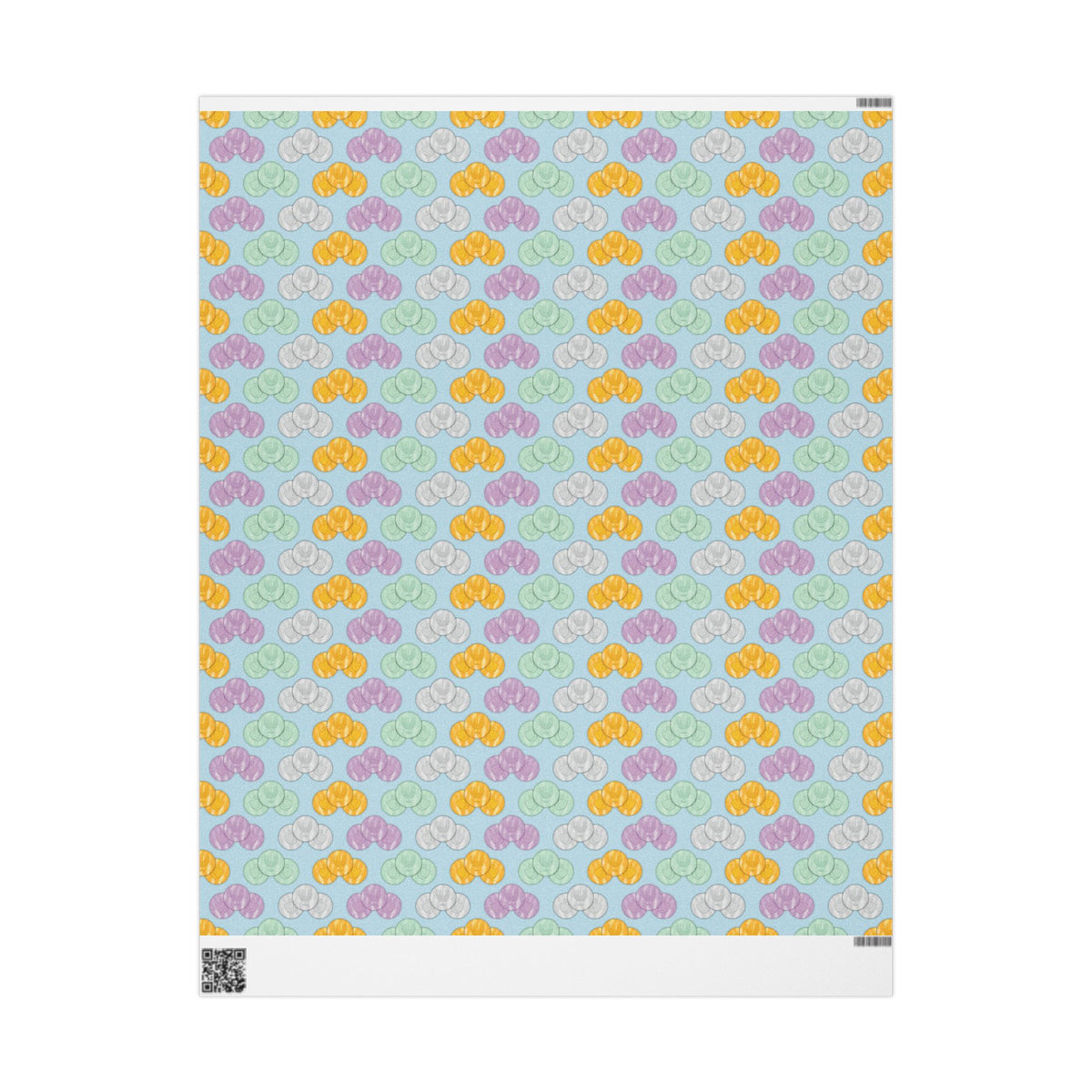 Pastel Blue Hanukkah Gelt Wrapping Paper - Blue and Purple Menorah & Dreidel Design Gift Wrap