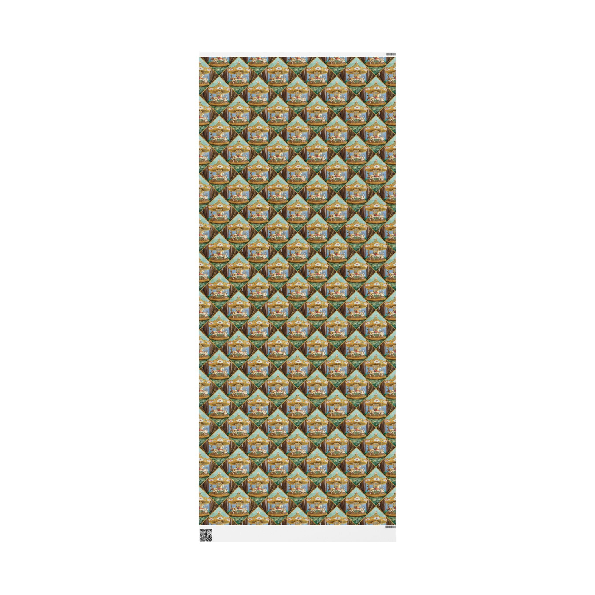 Victorian Carousel Gift Wrap — Vintage Merry-Go-Round Patterned Wrapping Paper