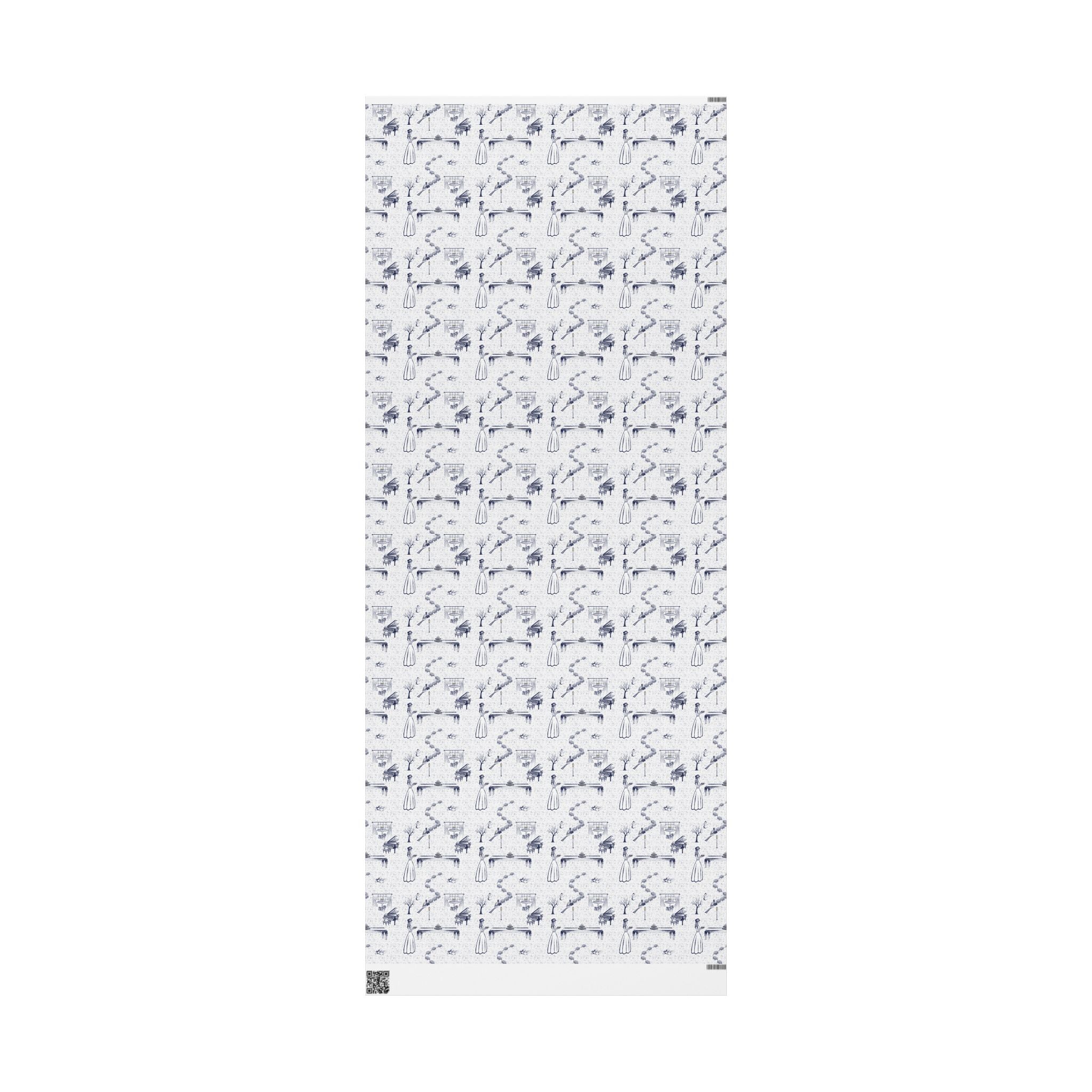 Hanukkah Vintage Blue Toile Wrapping Paper — Winter Wonderland Menorah & Gift Boxes