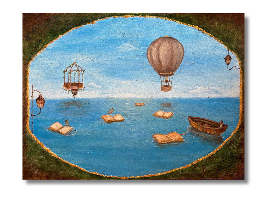 "Reader’s Journey" Acrylic on Canvas, 18"by 24"